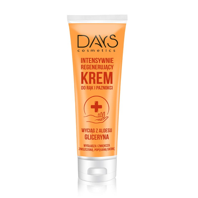 327494-357220-krem_do_rak_i_paznokci_days_cosmetics_intesy-800w Krem do rąk i paznokci DAYS COSMETICS, intesywnie regenrujący, wyciąg z liści aloesu i gliceryna, 125 ml - obrazek 1