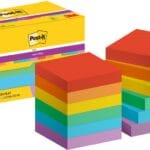 Karteczki samoprzylepne POST-IT Super Sticky, 47,6x47,6mm, 12x90 kart., paleta Playful