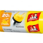 Worki na śmieci JAN NIEZBĘDNY, HDPE, t-shirt, 20l, 30szt., żółte