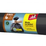 Worki na śmieci JAN NIEZBĘDNY, 240l, 8szt., czarne