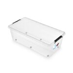 Pojemnik do przechowywania MOXOM Simple box, 55l, na kółkach, transparentny