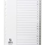 Przekładki Q-CONNECT, PP, A4, 230x297mm, A-Z, 20 kart, szare