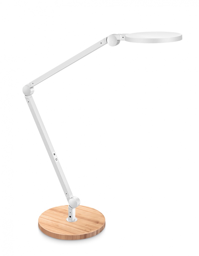 332157-361485-lampka_na_biurko_cep_cled_0350_giant_bialy_z-800w Lampka na biurko CEP CLED-0350, Giant, biały z el. drewna - obrazek 1