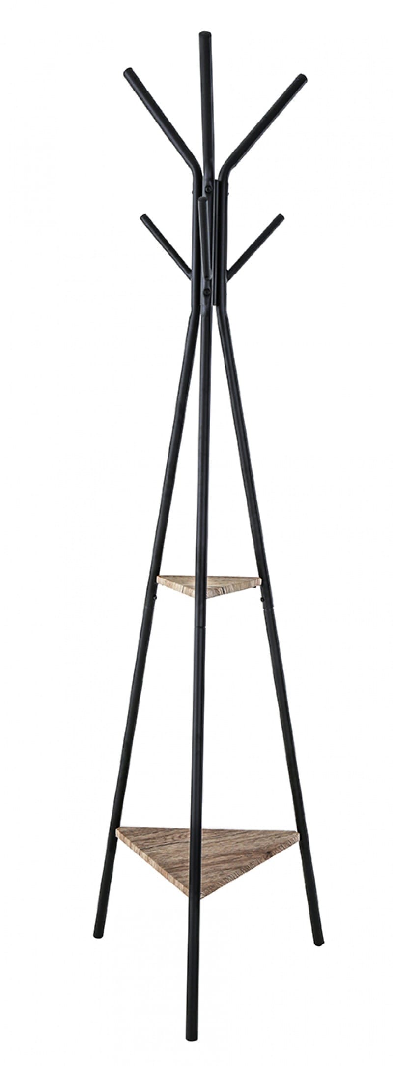335827-364916-wieszak_na_ubrania_office_products_oslo_stoj-800w Wieszak na ubrania OFFICE PRODUCTS Oslo, stojący, z półkami, czarny - obrazek 1