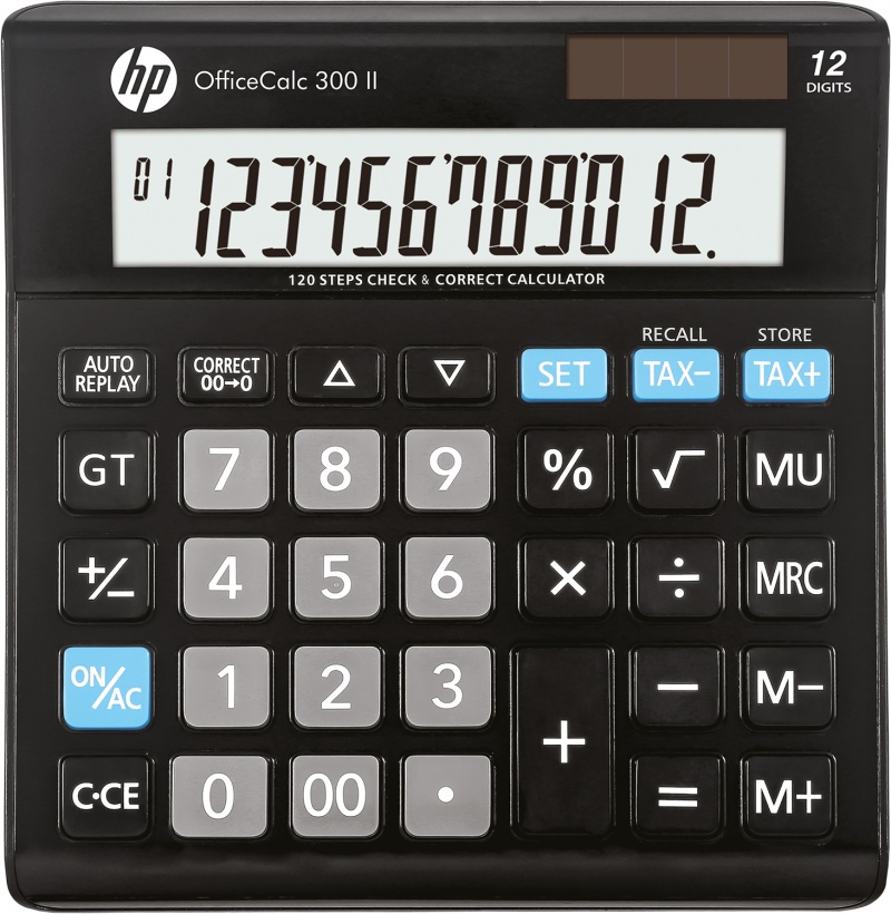 Kalkulator biurowy HP-OC 300 II/INT BX, 12-cyfr. wyświetlacz, 158x151x29mm, czarny - obrazek 1