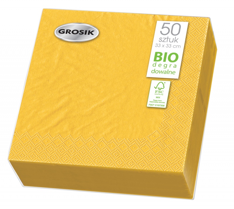 342550-366464-serwetki_grosik_dwuwarstowe_skladane_33x33cm-800w Serwetki GROSIK, dwuwarstwowe, składane, 33x33cm, 50 szt., żółte - obrazek 1