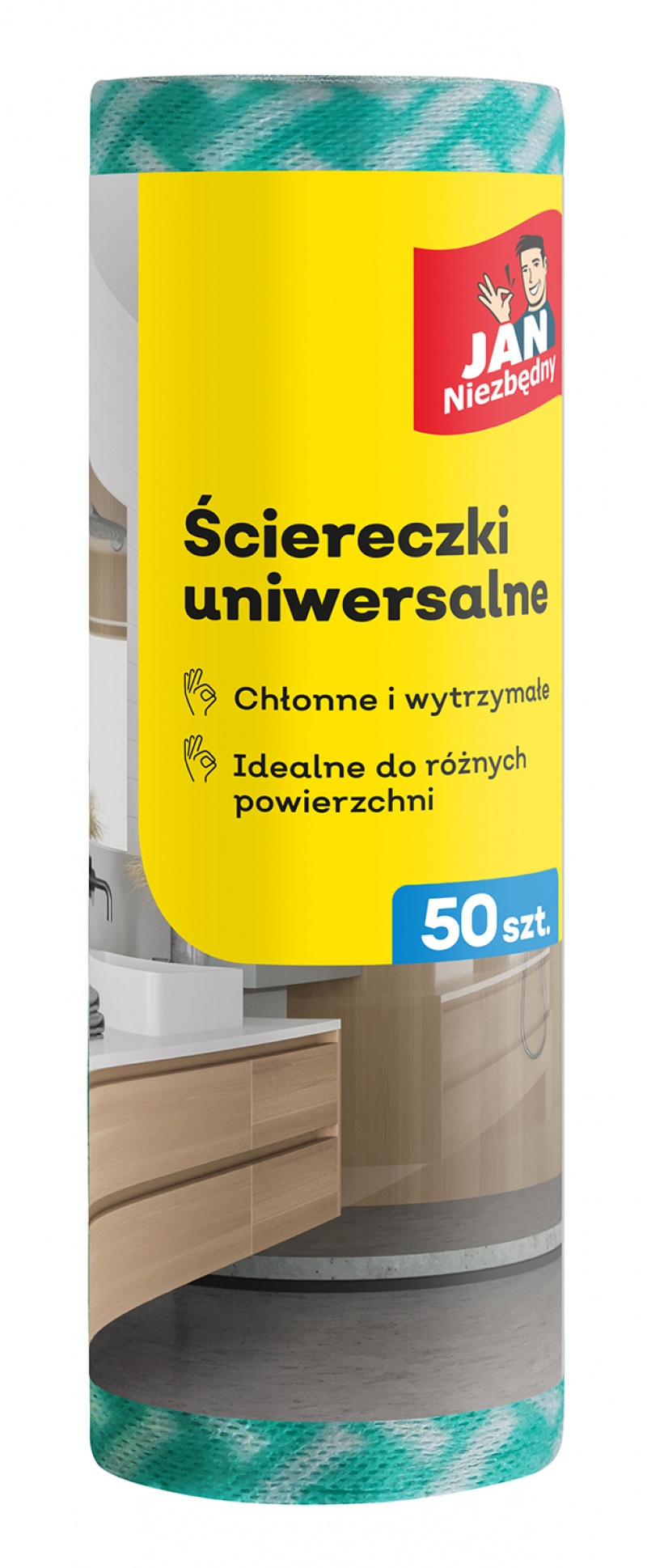 342574-366439-sciereczki_na_rolce_jan_niezbedny_50_szt_zie-800w Ściereczki na rolce JAN NIEZBĘDNY, 50 szt., zielono-białe - obrazek 1