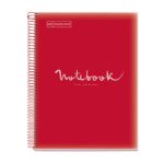 Kołozeszyt MIQUELRIUS NB-1 Emotions, PP, A4, w kratkę, 80 kart., 90g, czerwony