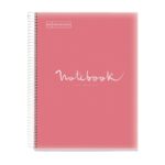 Kołozeszyt MIQUELRIUS NB-1 Emotions, PP, A4, w kratkę, 80 kart., 90g, koralowy
