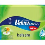 Chusteczki uniwersalne VELVET Balsam, ekstrakt aloesu i nagietka, 3-warstwowe, 70 listków, białe