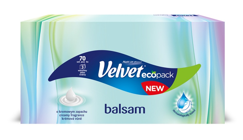343936-369393-chusteczki_uniwersalne_velvet_balsam_kremowy-800w Chusteczki uniwersalne VELVET Balsam, kremowy zapach, 3-warstwowe, 70 listków, białe - obrazek 1