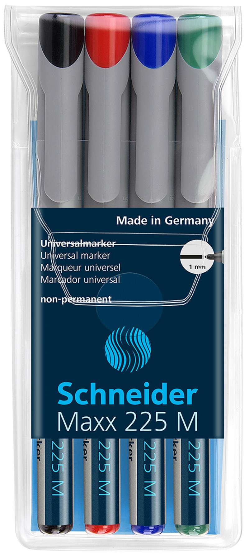 345190-370399-zestaw_foliopisow_niepermanentnych_schneider-800w Zestaw foliopisów niepermanentnych SCHNEIDER Maxx 225 M, 4 szt., w etui, mix kolorów - obrazek 1