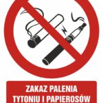 Znak TDC, Zakaz palenia tytoniu i papierosów elektronicznych