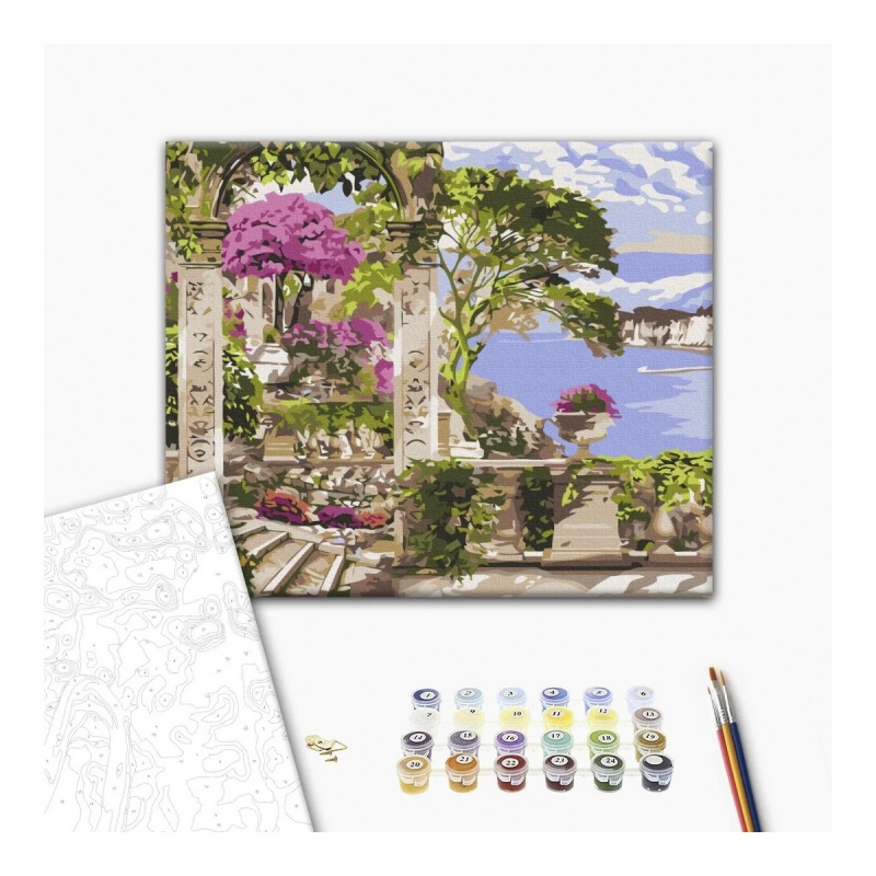 351311-375275-malowanie_po_numerach_brushme_40x50_cm_kwiat-800w Malowanie po numerach BRUSHME, 40x50 cm, kwiaty w ogrodzie, 1 szt. - obrazek 1