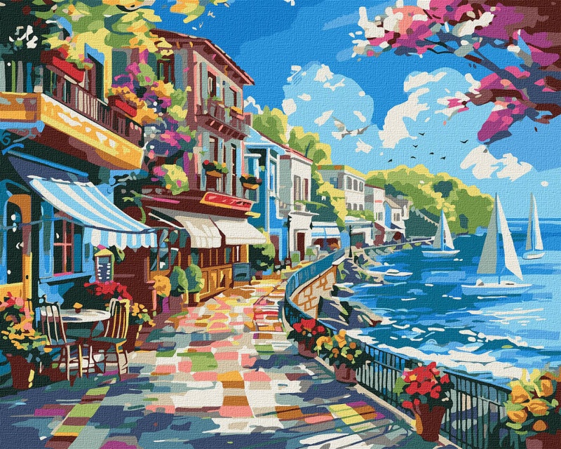 355298-378378-malowanie_po_numerach_ideyka_40x50_cm_miasto-800w Malowanie po numerach IDEYKA, 40x50 cm, miasto nad oceanem, 1 szt., w pudełku - obrazek 1