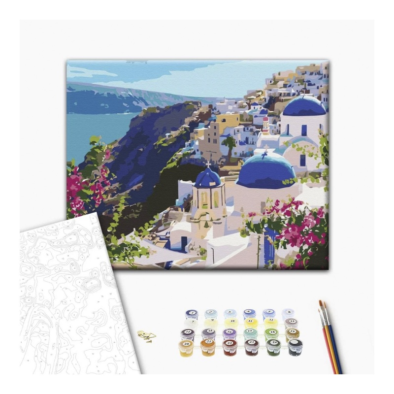 355793-379327-malowanie_po_numerach_brushme_40x50_cm_krajo-800w Malowanie po numerach BRUSHME, 40x50 cm, krajobraz Santorini, 1 szt., w pudełku - obrazek 1