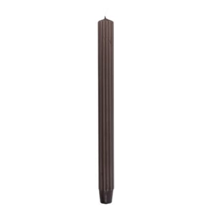 Świeca stołowa długa ryflowana DONAU HOME, 25x300 mm, 4 szt., brązowa