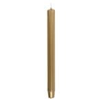 Świeca stołowa długa ryflowana DONAU HOME, lakierowana, 25x300 mm, 4 szt., złota