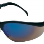 Okulary ochronne MCR Klondike Plus, niebieskie lustrzane soczewki, czarne oprawki