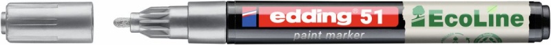 361026-383271-marker_olejowy_na_bazie_wody_e_51_edding_eco-800w Marker olejowy na bazie wody e-51 EDDING EcoLine, 1-2mm, srebrny (opakowanie 10 szt.) - obrazek 1