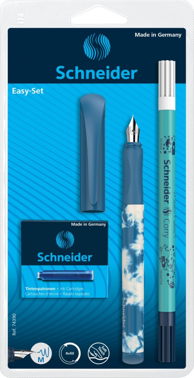 Pióro wieczne SCHNEIDER Easy Set, M, blister, mix kolorów - obrazek 1