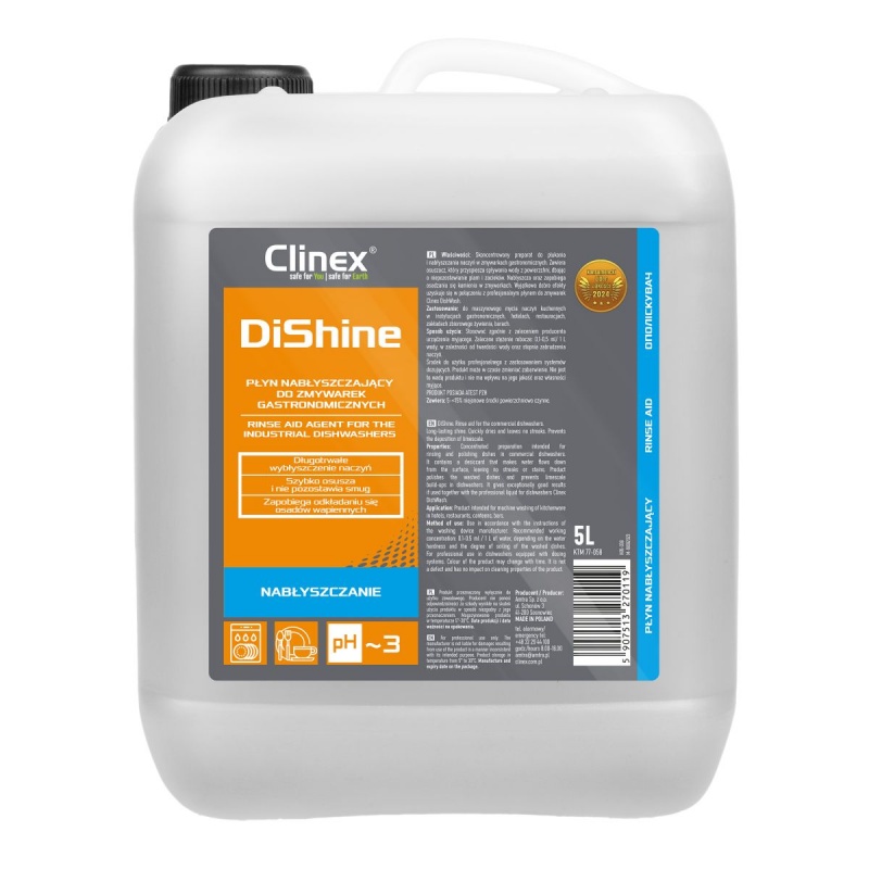 362883-383798-plyn_nablyszczajacy_clinex_dishine_do_zmywar-800w Płyn nabłyszczający CLINEX Dishine, do zmywarek gastronomicznych, 5l - obrazek 1