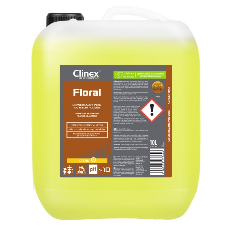 362932-383847-uniwersalny_plyn_clinex_floral_do_mycia_podl-800w Uniwersalny płyn CLINEX Floral, do mycia podłóg, Citro, 10l - obrazek 1