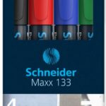 Zestaw markerów uniwersalnych SCHNEIDER Maxx 133, 1-4 mm, 4 szt., pudełko z zawieszką, mix kolorów