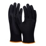Rękawice DONAU SAFETY PU Black, kat. II, rozm. 7, czarne (pakiet 12 opakowań)