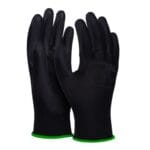 Rękawice DONAU SAFETY PU Black, kat. II, rozm. 11, czarne (pakiet 12 opakowań)