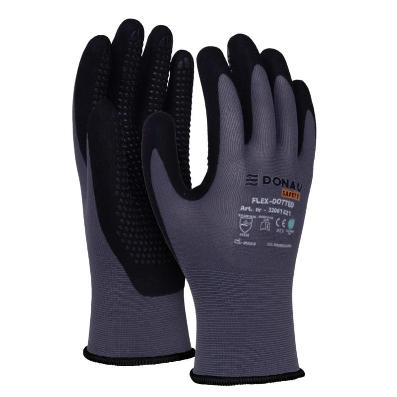 363359-384605-rekawice_donau_safety_flex_dotted_kat_ii_roz-800w Rękawice DONAU SAFETY Flex-Dotted, kat. II, rozm. 10, szare (pakiet 12 opakowań) - obrazek 1