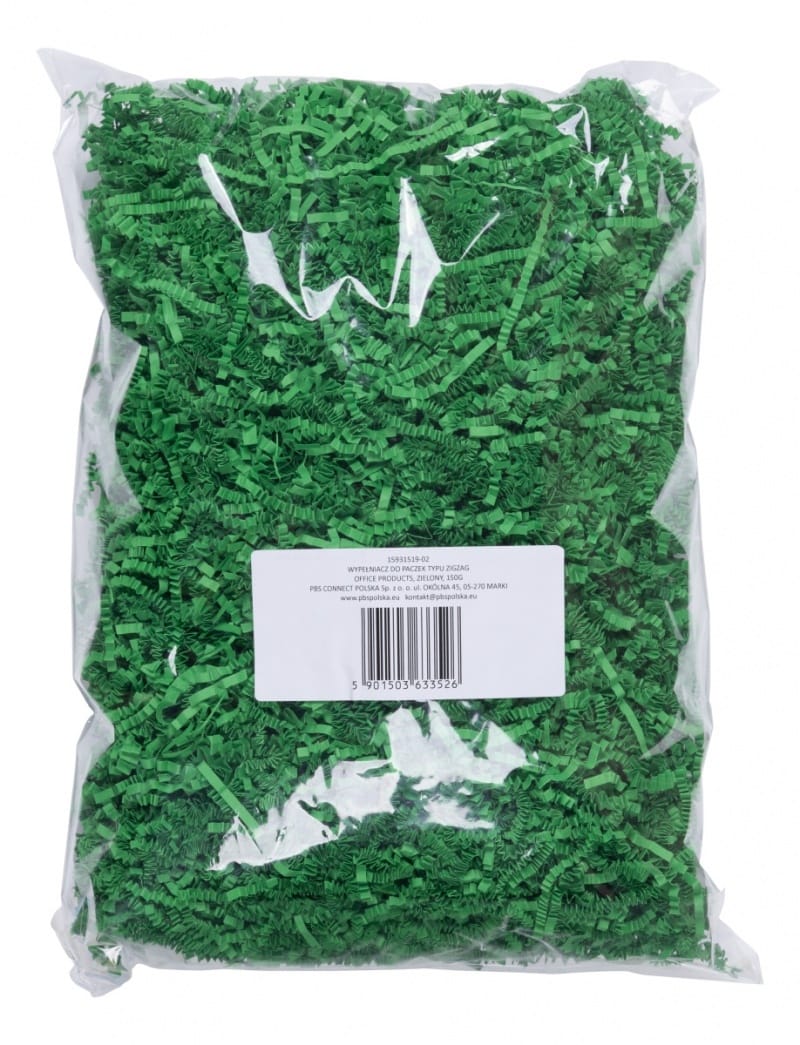 Wypełniacz do paczek OFFICE PRODUCTS, typ zigzag, 150g, zielony - obrazek 1