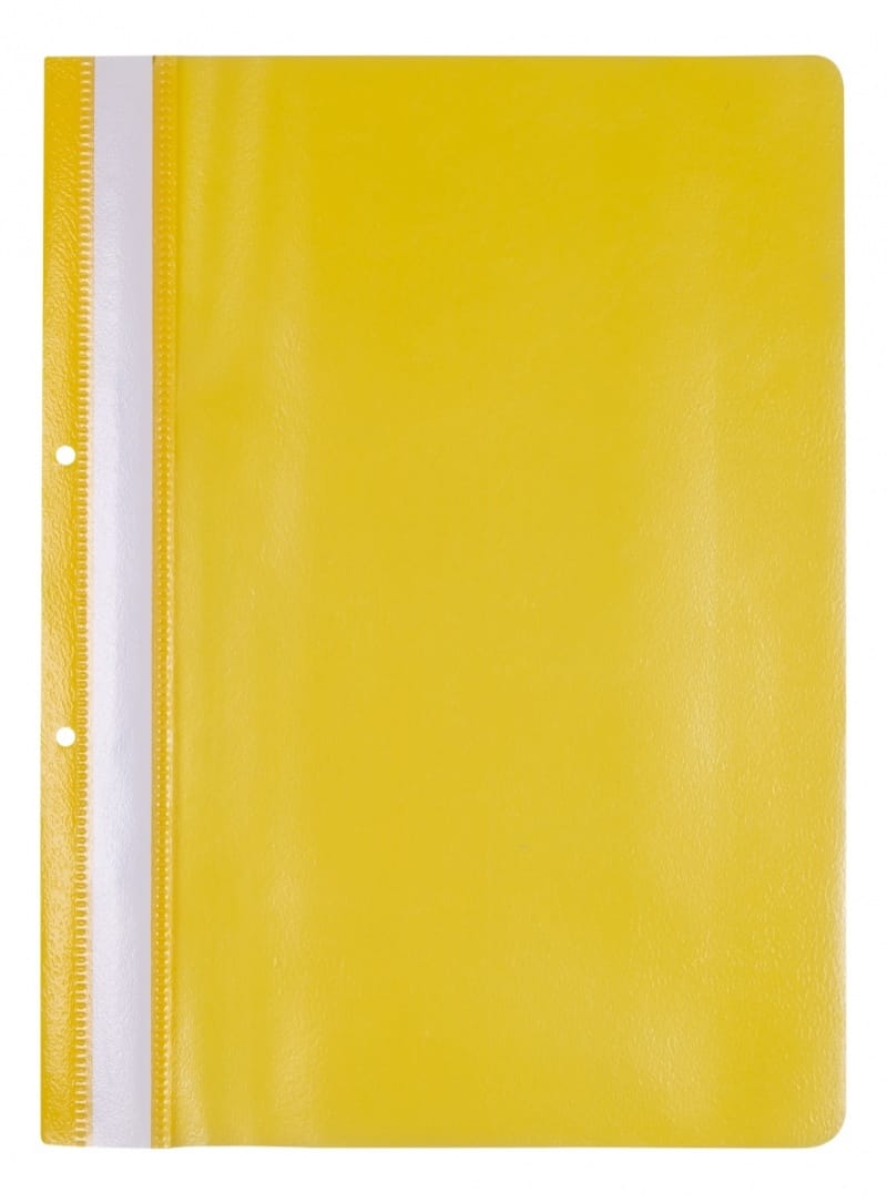 Skoroszyt OFFICE PRODUCTS, PP, A4, 2 otwory, 100/170mikr., wpinany, żółty (opakowanie 50 szt.) - obrazek 1