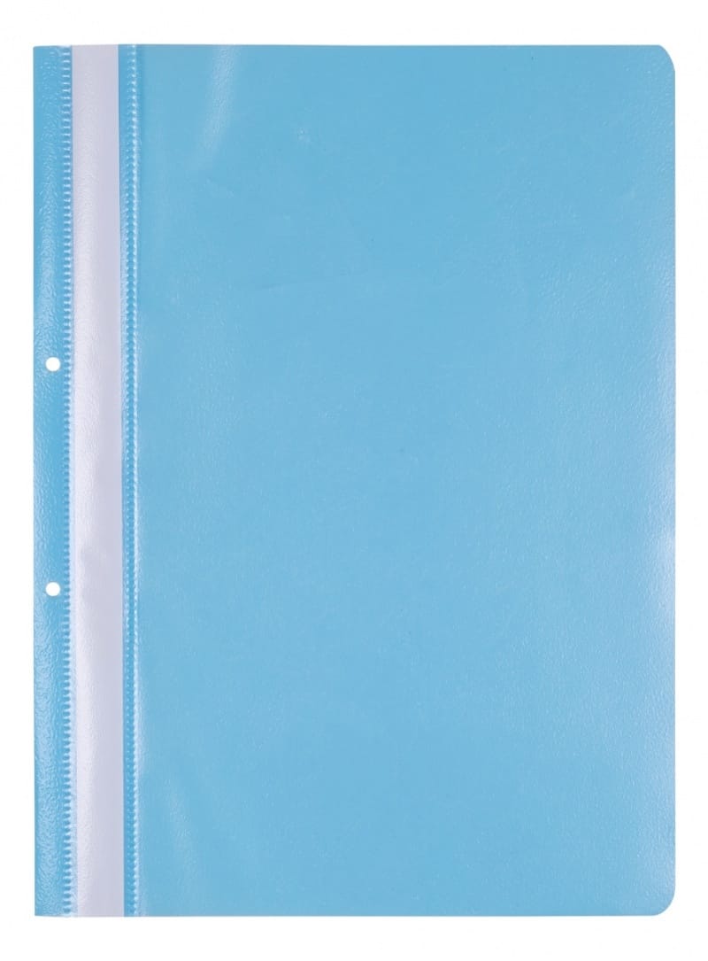 Skoroszyt OFFICE PRODUCTS, PP, A4, 2 otwory, 100/170mikr., wpinany, jasnoniebieski (opakowanie 50 szt.) - obrazek 1