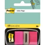 Zakładki indeksujące POST-IT® (680-21), PP, 25,4x43,2mm, 50 kart., jaskraworóżowe