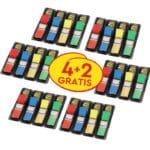 Zestaw promocyjny zakładek POST-IT® (683-4), PP, 11,9x43,2mm, 4x(4x35kart.) +2x(4x35kart.)GRATIS, mix kolorów