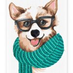 Malowanie po numerach IDEYKA&OCTO, 30x40cm, z glinką, stylowy corgi, 1 szt.