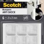 Odbojniki wygłuszające SCOTCH, samoprzylepne, kwadrat, 21x21mm, 6 szt., przezroczyste
