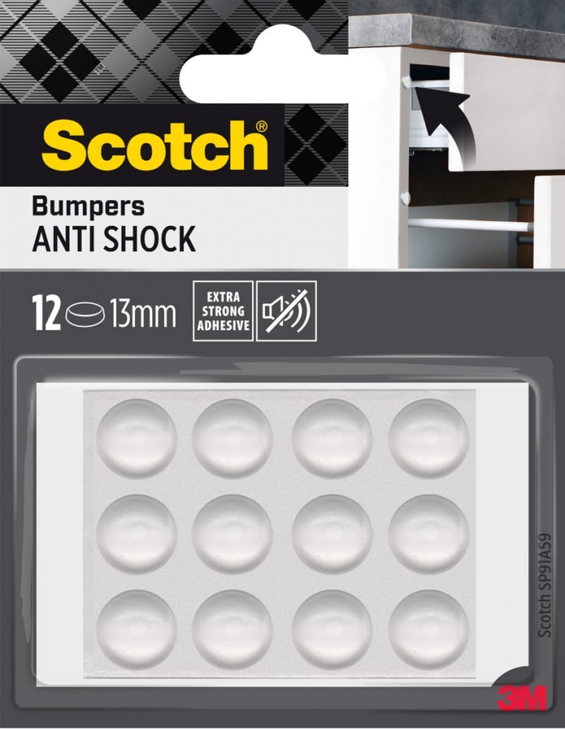 365757-386415-odbojniki_wygluszajace_scotch_samoprzylepne_-800w Odbojniki wygłuszające SCOTCH, samoprzylepne, okrągłe, 13mm, 12 szt., przezroczyste - obrazek 1