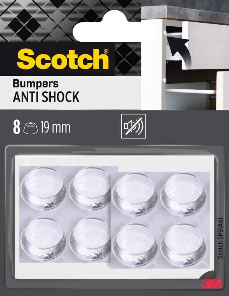 365767-386426-odbojniki_wygluszajace_scotch_samoprzylepne_-800w Odbojniki wygłuszające SCOTCH, samoprzylepne, okrągłe, 19mm, 8 szt., przezroczyste - obrazek 1