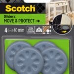 Podkładki przylepne SCOTCH, max 300kg, okrągłe, 40mm, 4 szt., szare