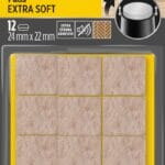 Miękkie podkładki z wełny SCOTCH, samoprzylepne, kwadrat, 24x22mm, 12 szt., beżowe
