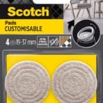 Regulowane podkładki filcowe SCOTCH, samoprzylepne, okrągłe, 19-37mm, 4 szt., beżowe