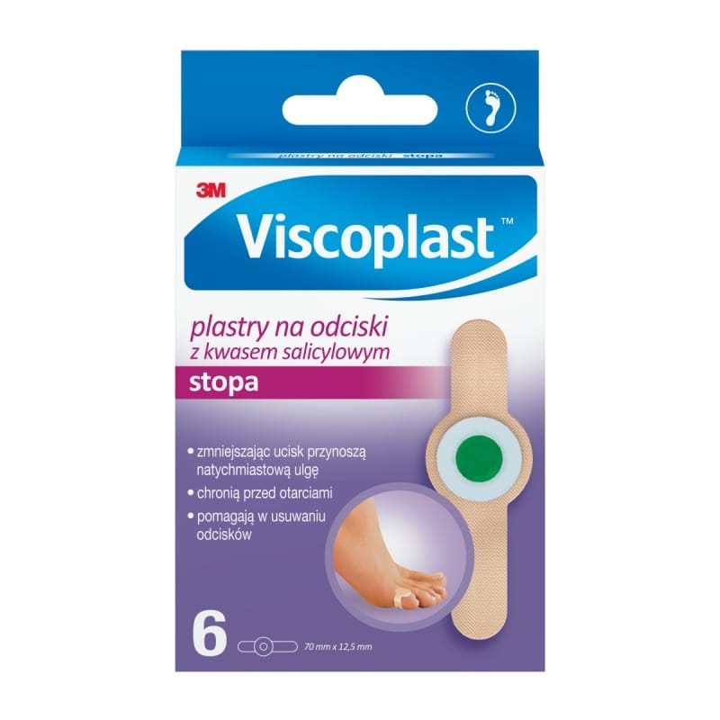 366119-386712-plastry_na_odciski_viscoplast_z_kwasem_salic-800w Plastry na odciski VISCOPLAST, z kwasem salicylowym,70x12,5mm, pudełko, 6szt. - obrazek 1