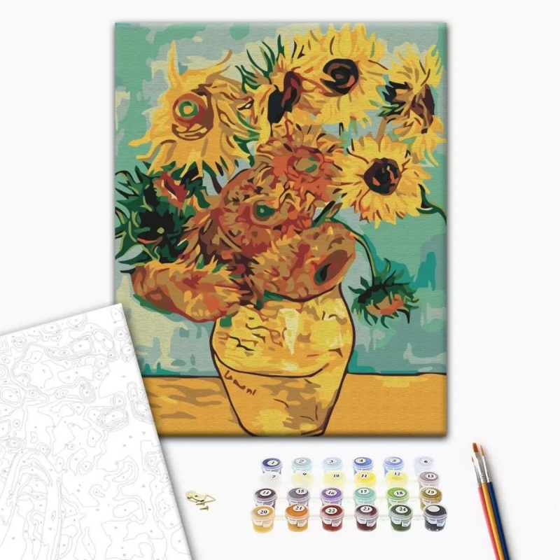 366136-386690-malowanie_po_numerach_brushme_40x50_cm_slone-800w Malowanie po numerach BRUSHME, 40x50 cm, Słoneczniki Van Gogh, 1 szt., w pudełku - obrazek 1