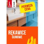 Rękawice gumowe PIERWSZA CENA, rozmiar L, 1 para, żółte