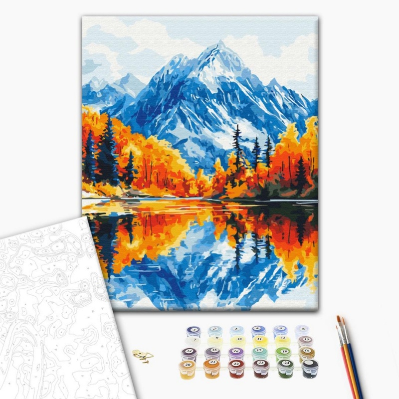 368244-388612-malowanie_po_numerach_brushme_40x50_cm_jesie-800w Malowanie po numerach BRUSHME, 40x50 cm, jesień w górach, 1 szt., w pudełku - obrazek 1