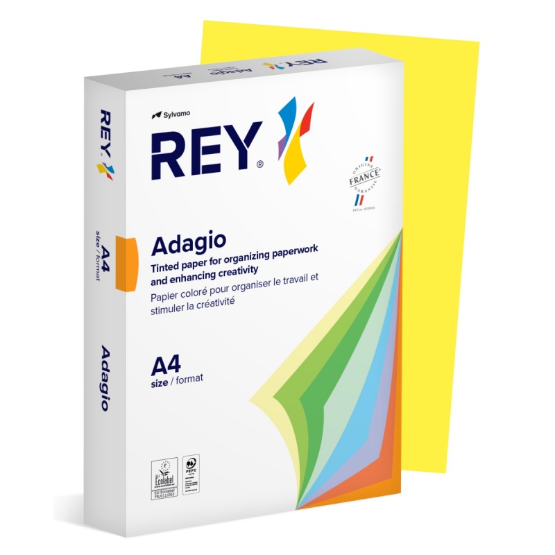368395-350618-papier_ksero_rey_adagio_a4_80gsm_66_zolty_in-800w Papier ksero REY ADAGIO, A4, 80gsm, 66 żółty intense *RYADA080X425 R200, 500 ark. (pakiet 5 opakowań) - obrazek 1