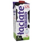 Mleko ŁACIATE, bez laktozy 3,2%, 1 l, krótki termin ważności (opakowanie 12 szt.)