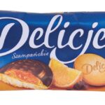 Ciastka DELICJE SZAMPAŃSKIE, 147 g, pomarańczowe, krótki termin